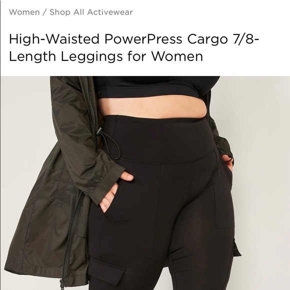 NWT Old Navy Powerpress Cargo 7/8 leggings for Women Size M - Picture 2 of 5